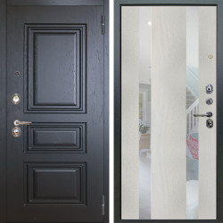 Входная дверь Аргус ЛЮКС 3К Скиф Горький Шоколад + Дуэт белое дерево вставки Николь