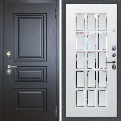 Входная дверь Аргус ЛЮКС 3К Скиф Горький Шоколад + Мэрелин Софт милк зеркало с фацетом и пескоструем