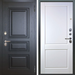 Входная дверь Аргус ЛЮКС 3К Скиф Горький Шоколад + Соренто Белая эмаль