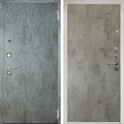 Входная дверь Аргус ЛЮКС 3К Снежно-белый Агат Темный бетон + Агат Светлый бетон