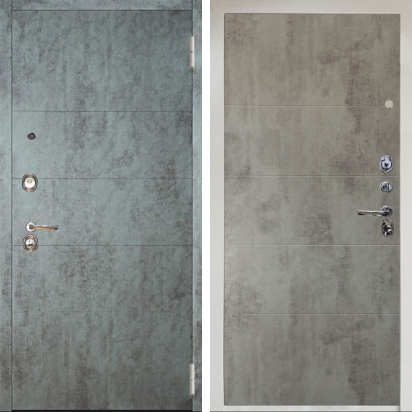 Входная дверь Аргус ЛЮКС 3К Снежно-белый Агат Темный бетон + Агат Светлый бетон