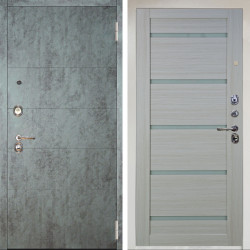 Входная дверь Аргус ЛЮКС 3К Снежно-белый Агат Темный бетон + Александра Белая лиственница