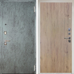 Входная дверь Аргус ЛЮКС 3К Снежно-белый Агат Темный бетон + Элегант Рустик соломенный