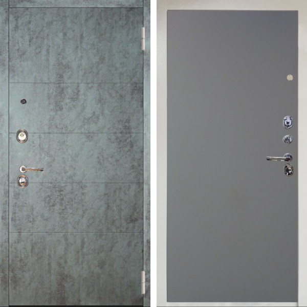 Входная дверь Аргус ЛЮКС 3К Снежно-белый Агат Темный бетон + Элегант Силк маус