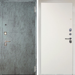 Входная дверь Аргус ЛЮКС 3К Снежно-белый Агат Темный бетон + Элегант Софт милк