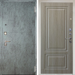 Входная дверь Аргус ЛЮКС 3К Снежно-белый Агат Темный бетон + Элион Дуб филадельфия крем