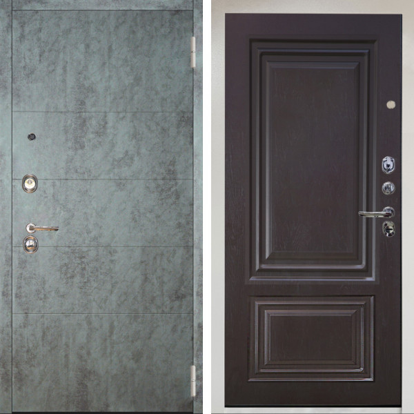 Входная дверь Аргус ЛЮКС 3К Снежно-белый Агат Темный бетон + Элион Горький шоколад