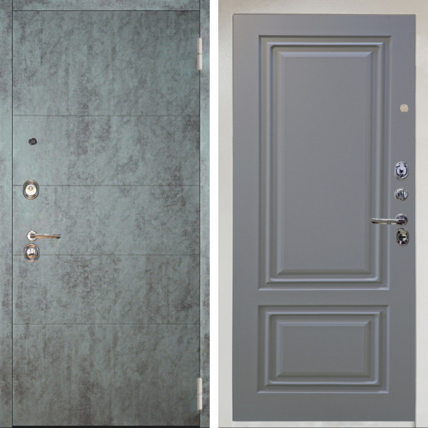 Входная дверь Аргус ЛЮКС 3К Снежно-белый Агат Темный бетон + Элион Силк маус