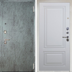 Входная дверь Аргус ЛЮКС 3К Снежно-белый Агат Темный бетон + Элион Софт милк