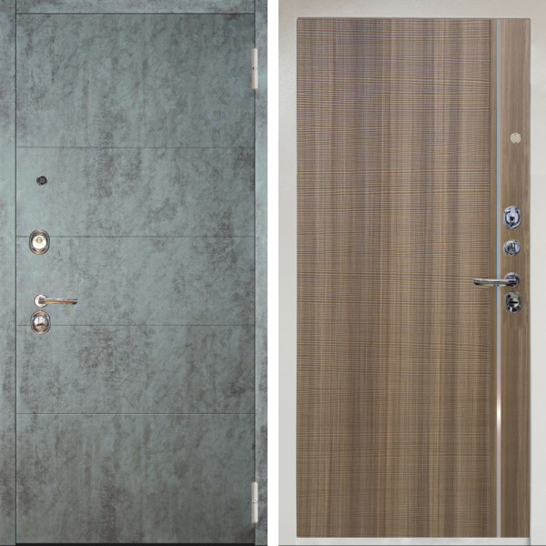 Входная дверь Аргус ЛЮКС 3К Снежно-белый Агат Темный бетон + Гауда Керамика