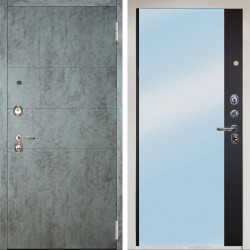 Входная дверь Аргус ЛЮКС 3К Снежно-белый Агат Темный бетон + Магнум Черный софт