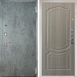 Входная дверь Аргус ЛЮКС 3К Снежно-белый Агат Темный бетон + Мишель Ларче светлый