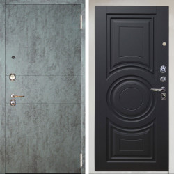 Входная дверь Аргус ЛЮКС 3К Снежно-белый Агат Темный бетон + Могадиш Черный софт
