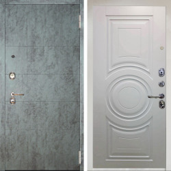 Входная дверь Аргус ЛЮКС 3К Снежно-белый Агат Темный бетон + Могадиш Софт милк