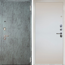 Входная дверь Аргус ЛЮКС 3К Снежно-белый Агат Темный бетон + Под покраску