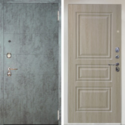 Входная дверь Аргус ЛЮКС 3К Снежно-белый Агат Темный бетон + Скиф Дуб филадельфия крем