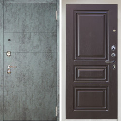 Входная дверь Аргус ЛЮКС 3К Снежно-белый Агат Темный бетон + Скиф Горький шоколад