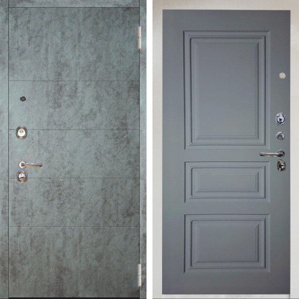 Входная дверь Аргус ЛЮКС 3К Снежно-белый Агат Темный бетон + Скиф Силк маус