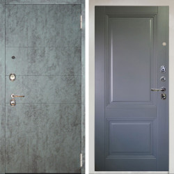 Входная дверь Аргус ЛЮКС 3К Снежно-белый Агат Темный бетон + Соло Антрацит софт