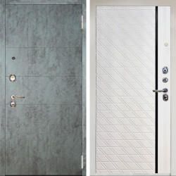 Входная дверь Аргус ЛЮКС 3К Снежно-белый Агат Темный бетон + Тори Софт милк