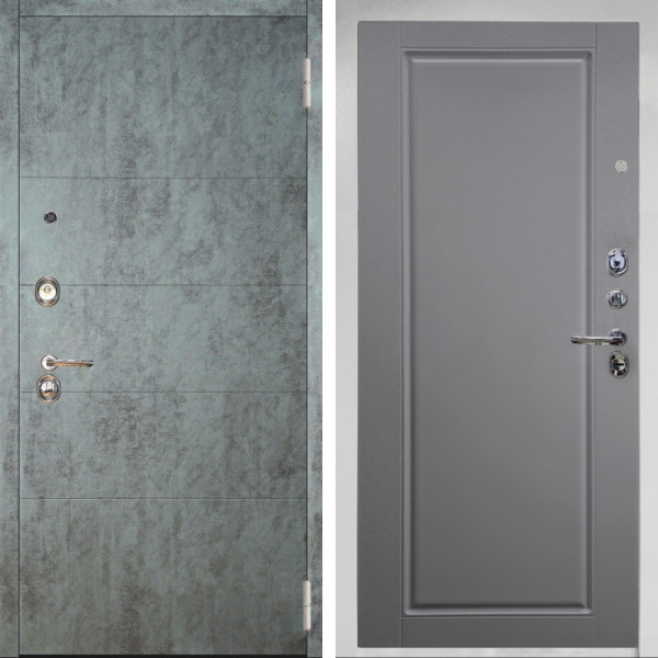 Входная дверь Аргус ЛЮКС 3К Снежно-белый Агат Темный бетон + Тревор силк маус