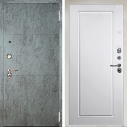 Входная дверь Аргус ЛЮКС 3К Снежно-белый Агат Темный бетон + Тревор Софт милк