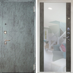 Входная дверь Аргус ЛЮКС 3К Снежно-белый Агат Темный бетон + Вояж Светлый бетон