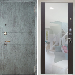 Входная дверь Аргус ЛЮКС 3К Снежно-белый Агат Темный бетон + Вояж Венге