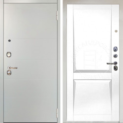 Входная дверь Аргус ЛЮКС 3К Снежно-белый Агат Вельвет белый горизонт + Ариана Белая эмаль