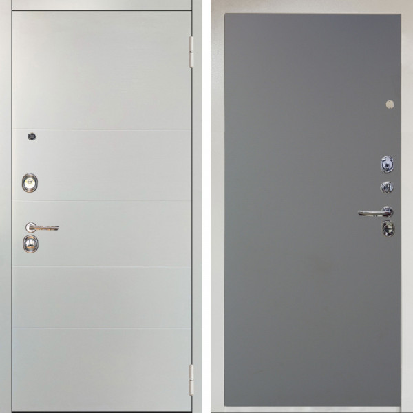 Входная дверь Аргус ЛЮКС 3К Снежно-белый Агат Вельвет белый горизонт + Элегант Силк маус