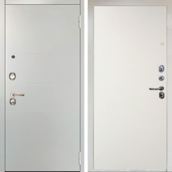 Входная дверь Аргус ЛЮКС 3К Снежно-белый Агат Вельвет белый горизонт + Элегант Софт милк