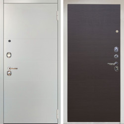 Входная дверь Аргус ЛЮКС 3К Снежно-белый Агат Вельвет белый горизонт + Элегант Венге горизонт