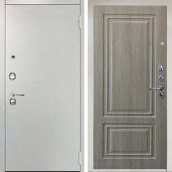 Входная дверь Аргус ЛЮКС 3К Снежно-белый Агат Вельвет белый горизонт + Элион Дуб филадельфия крем