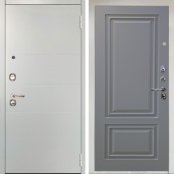 Входная дверь Аргус ЛЮКС 3К Снежно-белый Агат Вельвет белый горизонт + Элион Силк маус