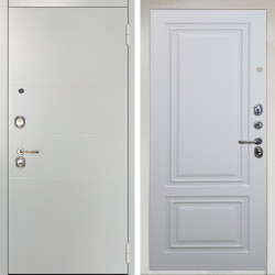 Входная дверь Аргус ЛЮКС 3К Снежно-белый Агат Вельвет белый горизонт + Элион Софт милк