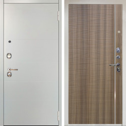 Входная дверь Аргус ЛЮКС 3К Снежно-белый Агат Вельвет белый горизонт + Гауда Керамика