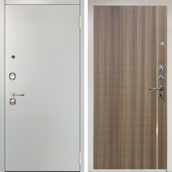 Входная дверь Аргус ЛЮКС 3К Снежно-белый Агат Вельвет белый горизонт + Гауда Керамика