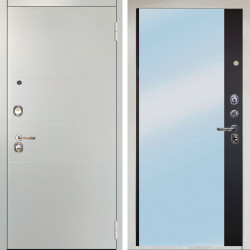 Входная дверь Аргус ЛЮКС 3К Снежно-белый Агат Вельвет белый горизонт + Магнум Черный софт