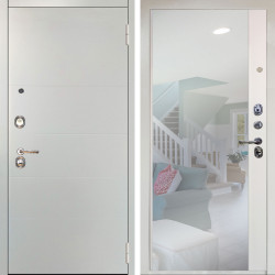 Входная дверь Аргус ЛЮКС 3К Снежно-белый Агат Вельвет белый горизонт + Магнум Софт милк