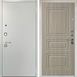 Входная дверь Аргус ЛЮКС 3К Снежно-белый Агат Вельвет белый горизонт + Скиф Дуб филадельфия крем