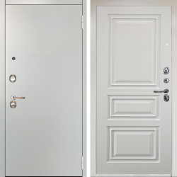 Входная дверь Аргус ЛЮКС 3К Снежно-белый Агат Вельвет белый горизонт + Скиф Софт милк