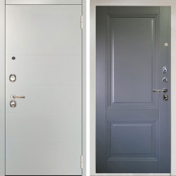 Входная дверь Аргус ЛЮКС 3К Снежно-белый Агат Вельвет белый горизонт + Соло Антрацит софт