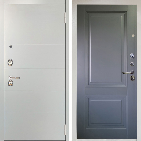 Входная дверь Аргус ЛЮКС 3К Снежно-белый Агат Вельвет белый горизонт + Соло Антрацит софт