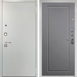 Входная дверь Аргус ЛЮКС 3К Снежно-белый Агат Вельвет белый горизонт + Тревор силк маус