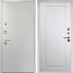 Входная дверь Аргус ЛЮКС 3К Снежно-белый Агат Вельвет белый горизонт + Тревор Софт милк