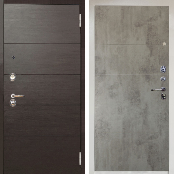 Входная дверь Аргус ЛЮКС 3К Снежно-белый Агат венге горизонт + Агат Светлый бетон