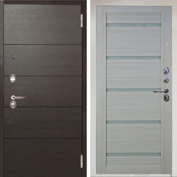 Входная дверь Аргус ЛЮКС 3К Снежно-белый Агат венге горизонт + Александра Белая лиственница