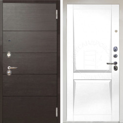 Входная дверь Аргус ЛЮКС 3К Снежно-белый Агат венге горизонт + Ариана Белая эмаль