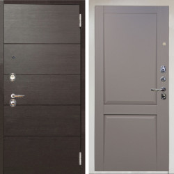 Входная дверь Аргус ЛЮКС 3К Снежно-белый Агат венге горизонт + Ариана Серая эмаль