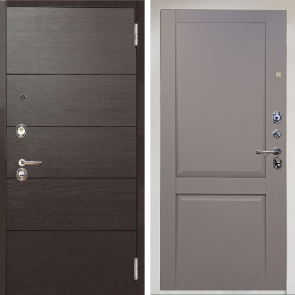 Входная дверь Аргус ЛЮКС 3К Снежно-белый Агат венге горизонт + Ариана Серая эмаль